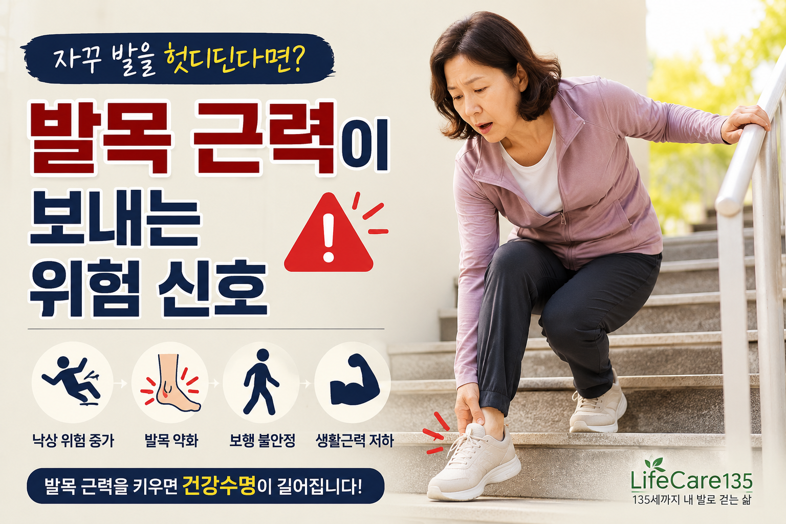 자꾸 발을 헛디딘다면? 발목 근력이 보내는 위험 신호