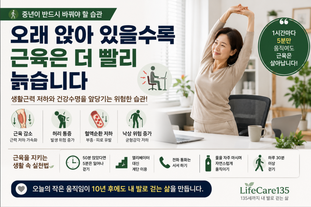 중년 여성이 브리지 운동으로 엉덩이 근육을 강화하는 모습